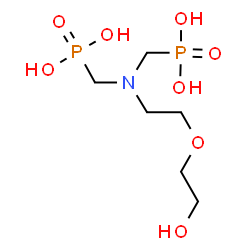 ChemSpider 2D Image | [{[2-(2-Hydroxyethoxy)ethyl]imino}bis(methylene)]bis(phosphonic acid) | C6H17NO8P2