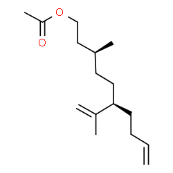 ChemSpider 2D Image | (3S,6R)-3-Methyl-6-isopropenyl-9-decen-1-yl acetate | C16H28O2