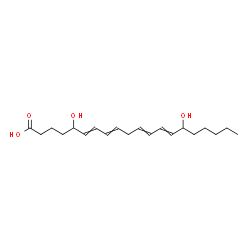 ChemSpider 2D Image | 5,15-Dihydroxy-6,8,11,13-icosatetraenoic acid | C20H32O4