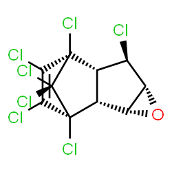 ChemSpider 2D Image | (1S,2R,3R,5R,6R,7S,8R)-1,6,8,9,10,11,11-Heptachloro-4-oxatetracyclo[6.2.1.0~2,7~.0~3,5~]undec-9-ene | C10H5Cl7O