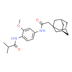 ChemSpider 2D Image | N-(4-{[(3s,5s,7s)-Adamantan-1-ylacetyl]amino}-2-methoxyphenyl)-2-methylpropanamide | C23H32N2O3