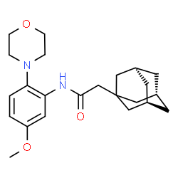 ChemSpider 2D Image | 2-[(3s,5s,7s)-Adamantan-1-yl]-N-[5-methoxy-2-(4-morpholinyl)phenyl]acetamide | C23H32N2O3