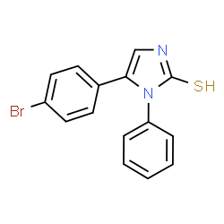 ChemSpider 2D Image | 5-(4-bromophenyl)-1-phenyl-1H-imidazole-2-thiol | C15H11BrN2S