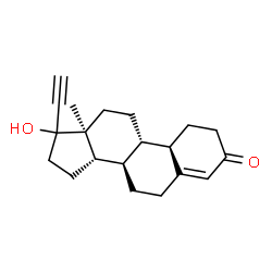 ChemSpider 2D Image | (17Î¾)-17-Hydroxy-19-norpregn-4-en-20-yn-3-one | C20H26O2
