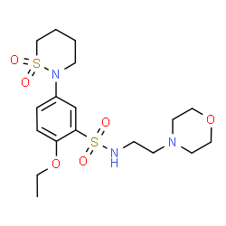 ChemSpider 2D Image | 5-(1,1-Dioxido-1,2-thiazinan-2-yl)-2-ethoxy-N-[2-(4-morpholinyl)ethyl]benzenesulfonamide | C18H29N3O6S2