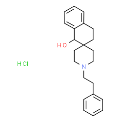 ChemSpider 2D Image | Spiro(naphthalene-2(1H),4'-piperidin)-1-ol, 3,4-dihydro-1'-(2-phenylethyl)-, hydrochloride | C22H28ClNO