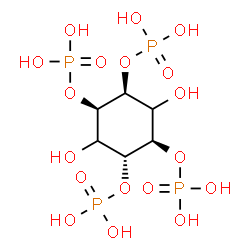 ChemSpider 2D Image | (1R,2R,4R,5S)-3,6-Dihydroxy-1,2,4,5-cyclohexanetetrayl tetrakis[dihydrogen (phosphate)] | C6H16O18P4