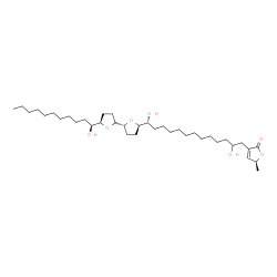 ChemSpider 2D Image | (5S)-3-[(13R)-2,13-Dihydroxy-13-{(2R,2'S,5R,5'R)-5'-[(1S)-1-hydroxyundecyl]octahydro-2,2'-bifuran-5-yl}tridecyl]-5-methyl-2(5H)-furanone | C37H66O7