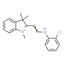 ChemSpider 2D Image | 2-{2-[(2-Chlorophenyl)amino]vinyl}-1,3,3-trimethyl-3H-indolium | C19H20ClN2