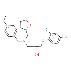 ChemSpider 2D Image | 1-(2,4-Dichlorophenoxy)-3-[(4-ethylbenzyl)(tetrahydro-2-furanylmethyl)amino]-2-propanol | C23H29Cl2NO3
