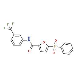 ChemSpider 2D Image | 5-(Phenylsulfonyl)-N-[3-(trifluoromethyl)phenyl]-2-furamide | C18H12F3NO4S
