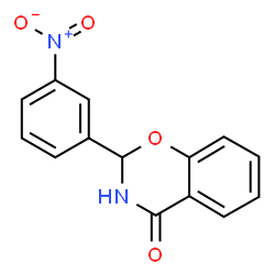ChemSpider 2D Image | 2-(3-nitrophenyl)-2,3-dihydro-1,3-benzoxazin-4-one | C14H10N2O4