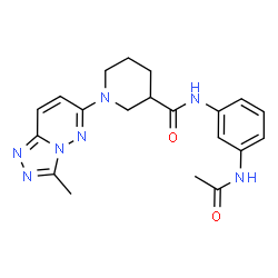 ChemSpider 2D Image | N-(3-Acetamidophenyl)-1-(3-methyl[1,2,4]triazolo[4,3-b]pyridazin-6-yl)-3-piperidinecarboxamide | C20H23N7O2