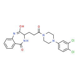 ChemSpider 2D Image | 3-{3-[4-(3,4-Dichlorophenyl)-1-piperazinyl]-3-oxopropyl}-3,4-dihydro-1H-1,4-benzodiazepine-2,5-dione | C22H22Cl2N4O3