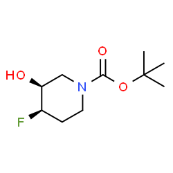 ChemSpider 2D Image | tert-Butyl (3S,4R)-4-fluoro-3-hydroxypiperidine-1-carboxylate | C10H18FNO3