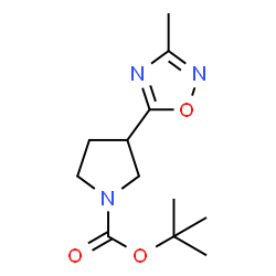 ChemSpider 2D Image | 1-Boc-3-(3-Methyl-1,2,4-oxadiazol-5-yl)pyrrolidine | C12H19N3O3