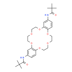 ChemSpider 2D Image | N,N'-6,7,9,10,17,18,20,21-Octahydrodibenzo[b,k][1,4,7,10,13,16]hexaoxacyclooctadecine-2,14-diylbis(2,2-dimethylpropanamide) | C30H42N2O8