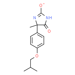ChemSpider 2D Image | 4-(4-Isobutoxyphenyl)-4-methyl-5-oxo-4,5-dihydro-1H-imidazol-2-olate | C14H17N2O3