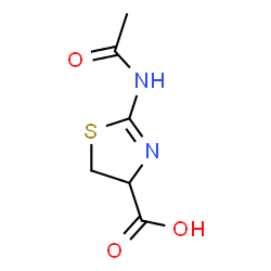 ChemSpider 2D Image | 2-Acetamido-4,5-dihydro-1,3-thiazole-4-carboxylic acid | C6H8N2O3S