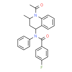 ChemSpider 2D Image | N-(1-Acetyl-2-methyl-1,2,3,4-tetrahydro-4-quinolinyl)-4-fluoro-N-phenylbenzamide | C25H23FN2O2