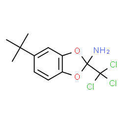 ChemSpider 2D Image | 5-tert-Butyl-2-trichloromethyl-benzo[1,3]dioxol-2-ylamine | C12H14Cl3NO2