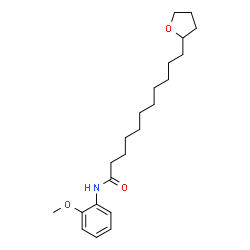 ChemSpider 2D Image | N-(2-Methoxyphenyl)-11-(tetrahydro-2-furanyl)undecanamide | C22H35NO3