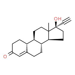 ChemSpider 2D Image | (13xi,17alpha)-17-Hydroxy-19-norpregn-4-en-20-yn-3-one | C20H26O2