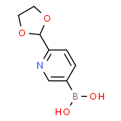 ChemSpider 2D Image | (6-(1,3-Dioxolan-2-yl)pyridin-3-yl)boronic acid | C8H10BNO4