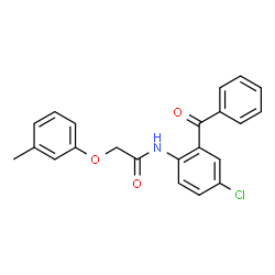 ChemSpider 2D Image | N-(2-Benzoyl-4-chlorophenyl)-2-(3-methylphenoxy)acetamide | C22H18ClNO3