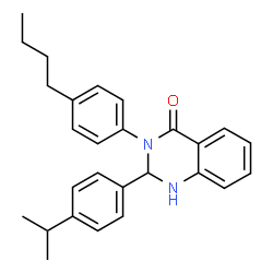 ChemSpider 2D Image | 3-(4-Butylphenyl)-2-(4-isopropylphenyl)-2,3-dihydro-4(1H)-quinazolinone | C27H30N2O