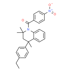ChemSpider 2D Image | [4-(4-Ethylphenyl)-2,2,4-trimethyl-3,4-dihydro-1(2H)-quinolinyl](4-nitrophenyl)methanone | C27H28N2O3