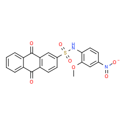 ChemSpider 2D Image | N-(2-Methoxy-4-nitrophenyl)-9,10-dioxo-9,10-dihydro-2-anthracenesulfonamide | C21H14N2O7S