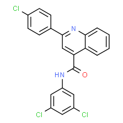ChemSpider 2D Image | 2-(4-Chlorophenyl)-N-(3,5-dichlorophenyl)-4-quinolinecarboxamide | C22H13Cl3N2O