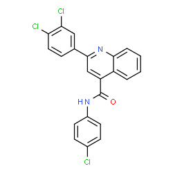 ChemSpider 2D Image | N-(4-Chlorophenyl)-2-(3,4-dichlorophenyl)-4-quinolinecarboxamide | C22H13Cl3N2O
