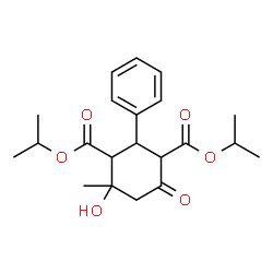 ChemSpider 2D Image | Diisopropyl 4-hydroxy-4-methyl-6-oxo-2-phenyl-1,3-cyclohexanedicarboxylate | C21H28O6