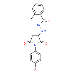 ChemSpider 2D Image | N'-[1-(4-Bromophenyl)-2,5-dioxo-3-pyrrolidinyl]-2-methylbenzohydrazide | C18H16BrN3O3