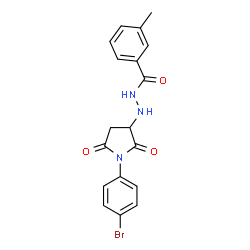 ChemSpider 2D Image | N'-[1-(4-Bromophenyl)-2,5-dioxo-3-pyrrolidinyl]-3-methylbenzohydrazide | C18H16BrN3O3