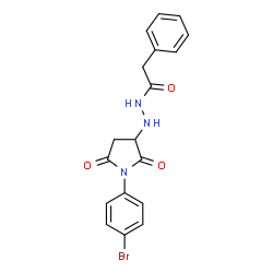ChemSpider 2D Image | N'-[1-(4-Bromophenyl)-2,5-dioxo-3-pyrrolidinyl]-2-phenylacetohydrazide | C18H16BrN3O3