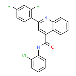 ChemSpider 2D Image | N-(2-Chlorophenyl)-2-(2,4-dichlorophenyl)-4-quinolinecarboxamide | C22H13Cl3N2O