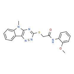 ChemSpider 2D Image | N-(2-Methoxyphenyl)-2-[(5-methyl-5H-[1,2,4]triazino[5,6-b]indol-3-yl)sulfanyl]acetamide | C19H17N5O2S