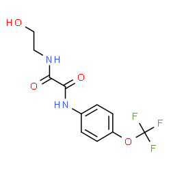 ChemSpider 2D Image | N-(2-Hydroxyethyl)-N'-[4-(trifluoromethoxy)phenyl]ethanediamide | C11H11F3N2O4