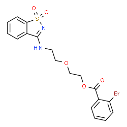 ChemSpider 2D Image | 2-{2-[(1,1-Dioxido-1,2-benzothiazol-3-yl)amino]ethoxy}ethyl 2-bromobenzoate | C18H17BrN2O5S