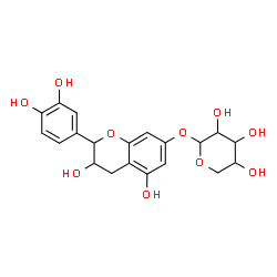 ChemSpider 2D Image | 2-(3,4-Dihydroxyphenyl)-3,5-dihydroxy-3,4-dihydro-2H-chromen-7-yl pentopyranoside | C20H22O10