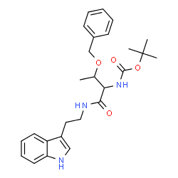 ChemSpider 2D Image | 2-Methyl-2-propanyl [3-(benzyloxy)-1-{[2-(1H-indol-3-yl)ethyl]amino}-1-oxo-2-butanyl]carbamate | C26H33N3O4