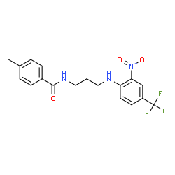 ChemSpider 2D Image | 4-Methyl-N-(3-{[2-nitro-4-(trifluoromethyl)phenyl]amino}propyl)benzamide | C18H18F3N3O3