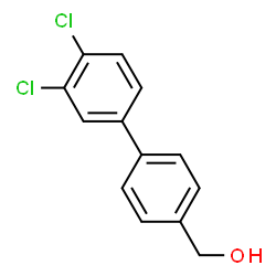 ChemSpider 2D Image | (3',4'-Dichloro-4-biphenylyl)methanol | C13H10Cl2O
