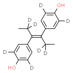 ChemSpider 2D Image | 4,4'-(3E)-(2,2,5,5-~2~H_4_)-3-Hexene-3,4-diyldi(2,6-~2~H_2_)phenol | C18H12D8O2