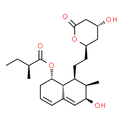 ChemSpider 2D Image | (1S,6R,7R,8S,8aR)-6-Hydroxy-8-{2-[(2R,4R)-4-hydroxy-6-oxotetrahydro-2H-pyran-2-yl]ethyl}-7-methyl-1,2,6,7,8,8a-hexahydro-1-naphthalenyl (2S)-2-methylbutanoate | C23H34O6