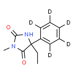 ChemSpider 2D Image | 5-Ethyl-3-methyl-5-(~2~H_5_)phenyl-2,4-imidazolidinedione | C12H9D5N2O2