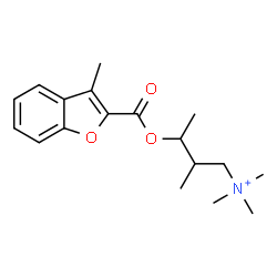 ChemSpider 2D Image | Trimethyl-[2-methyl-3-(3-methyl-benzofuran-2-carbonyloxy)-butyl]-ammonium | C18H26NO3